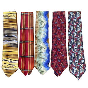 VTG Jerry Garcia lot of 5 100% Silk Neckties Abstract Multicolor 1996 Variety